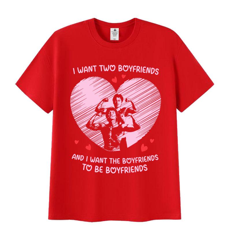 Ilya Shane I Want Two Boyfriends Heated Rivalry Pink Heart Graphic T Shirt Men Women Harajuku Vintage Oversized Cotton Tshirts