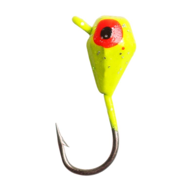 Cross 5-Color Diamond Brushed Lead Head Fishing Hook 1.2g Micro-Lure for Ice Fishing with Soft Bait