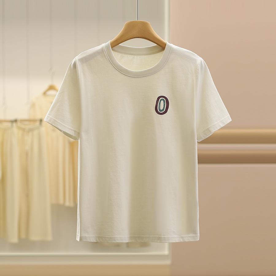 

[Youding] Women s Stylish Printed Straight-Shoulder Slimming T-Shirt for Fall S грязно-белый