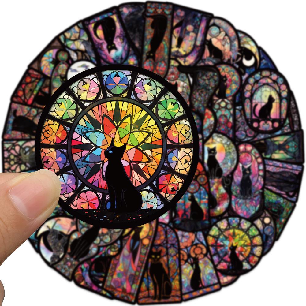 50 BUC Autocolante Gotice Negru Închis Pisică Lună Cool Halloween Tarot Decalcomanii Goth DIY Album Foto Sticlă Telefon Bagaj Mașină Autocolant