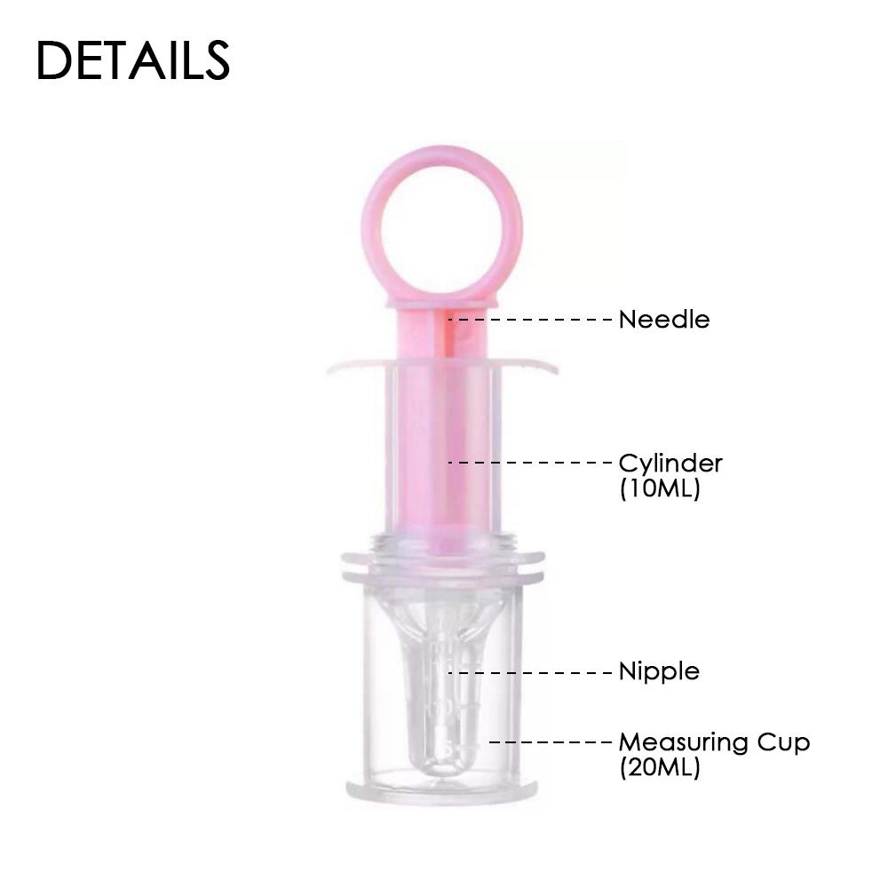 Baby Medicine Feeder Dispenser Syringe Dropper Feeder Infant Feeding Utensils with Nipple Pacifier for Feeding Medicine Water Juice or Other (Pink)