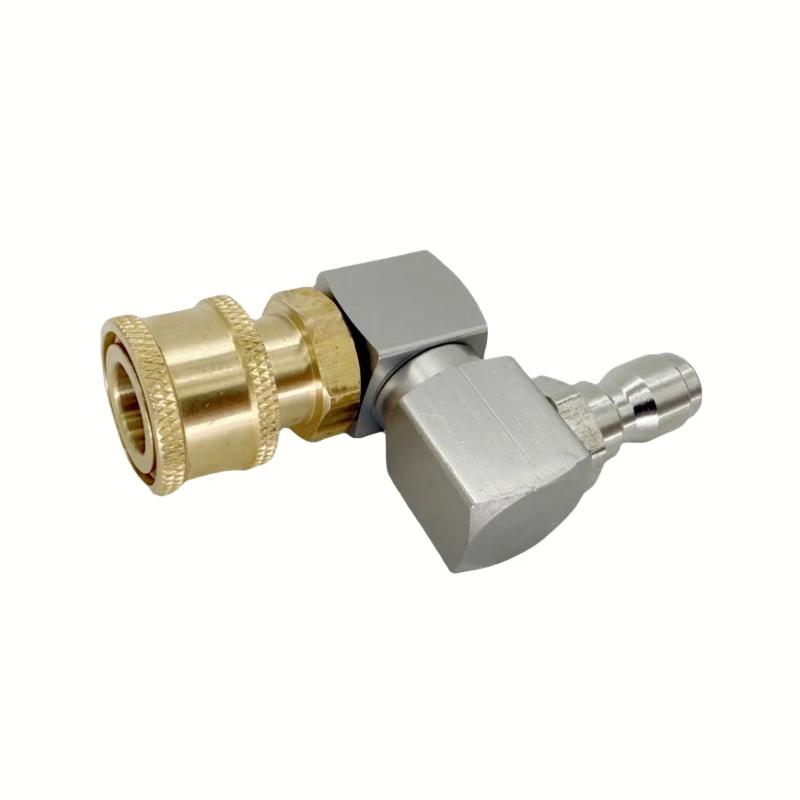 

360° Swivel High Pressure Washer Adapter - 1/4 Brass Quick Connect With 5 Nozzles for Multi-Angle Cleaning