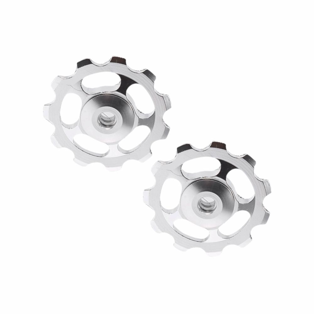 2PCS 11T Bike Rear Derailleur Pulley Aluminum Alloy CNC Bicycle Derailleur Guide Wheel Multicolor Guide Wheel for Bicycle Use