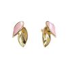 18K Gold Stainless Steel Leaf Drip Oil Stud Earrings - Pastoral Forest Style Jewelry for Women