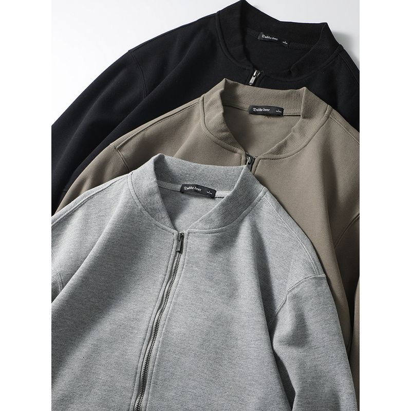 American Retro Knitted Baseball Jacket for Men, Autumn and Winter Zip-Up Sweatshirt, Export Quality Sports Casual Jacket
