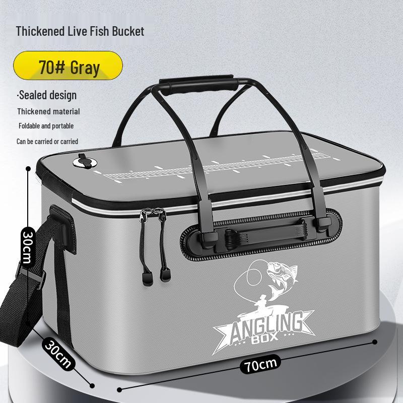 Multi-functional EVA Folding Fish Bucket: Live Fish Protector & Tackle Box.