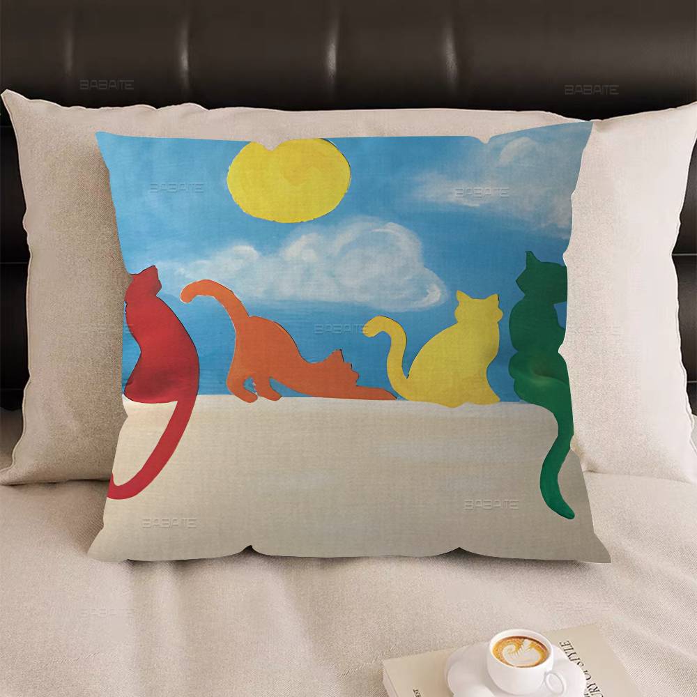 Kawaii Anime Katt Söt Dekorativ Rum Estetik Kuddfodral Heminredning Sovrum Soffa Säng Soffa Kuddfodral 45x45