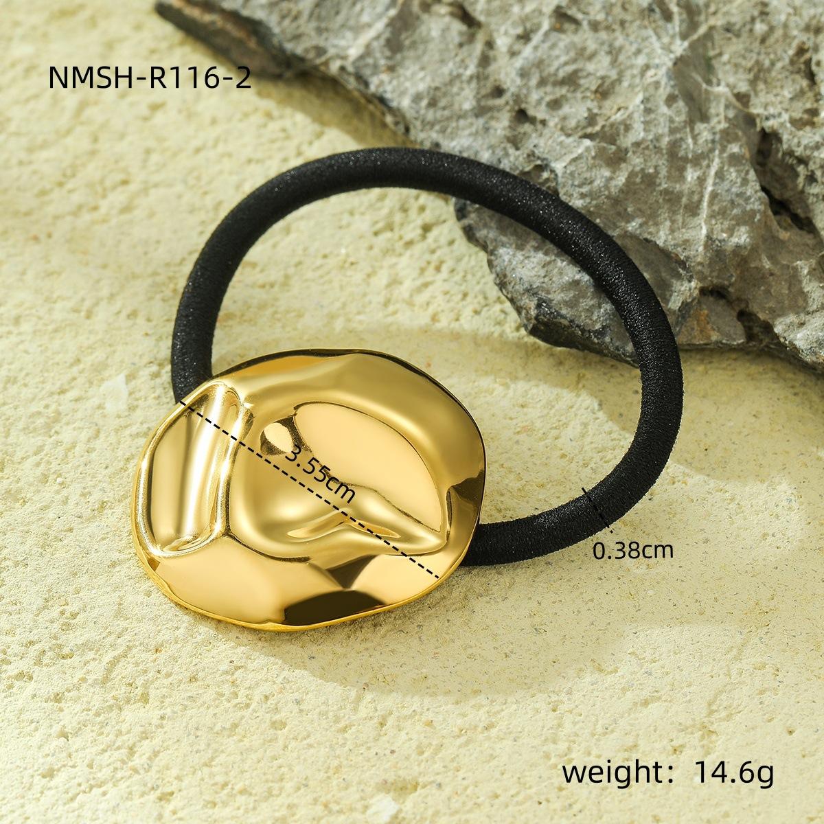 GEMCHIC Women s Gold Wavy Circular Metal Hair Tie
