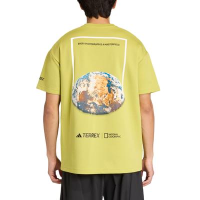 adidas X Koszulka National Geographic AEROREADY z nadrukiem na plecach Wygodna Modna Codzienna Koszulka z krótkim rękawem Unisex Top KC2351