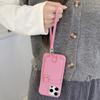 Wrist Strap Cards Pocket Leather Cellphone Cover for Samsung S25 Ultra S24 PU Wallet Android Phone Case for iPhone 16 15 14 12