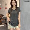 Taglie comode dalla L alla 6XL T-shirt con cappuccio in modal da donna estiva con tasca Magliette casual a maniche corte Fashion Tee Top camicia basic da abbinare a tutto