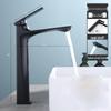 Elegant Black Heightened Bathroom Basin Faucet