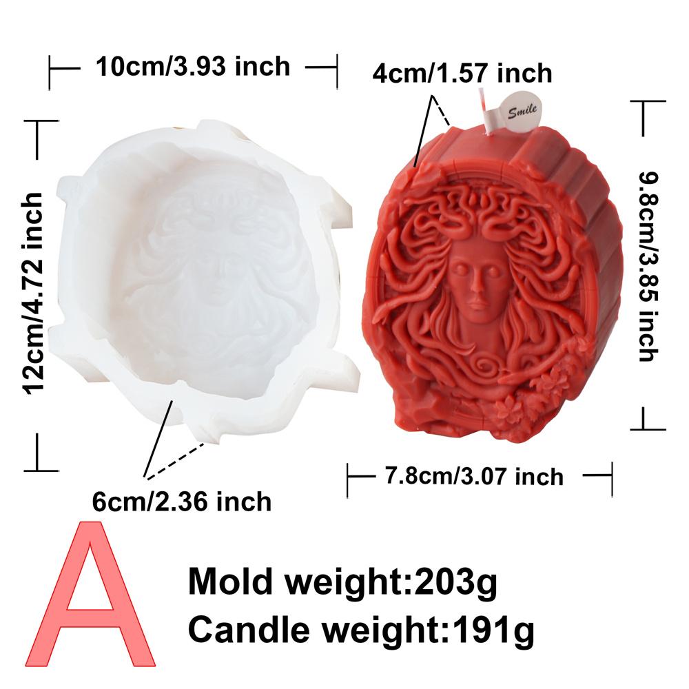 1pc Silicone Mold Medusa Candle Mold Sculpture Body Snake Hair Figure Wax Candles Silicone Mold Decoration Epoxy Resin Mol