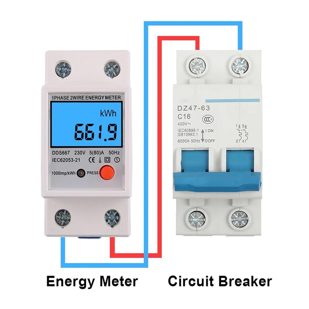 Single Phase Din-Rail Energy Meter 1PHASE 2WIRE Energy Meter DDS667 230V 110V 50hz/60hz Illumination electricidad(110V)