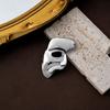 Retro Half Masquerade Mask Metal Brooch Stainless Steel Simple Gothic Brooch Vintage Suit Accessories Designer High-end