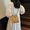 Summer Exquisite Woven Crochet Drawstring Bag Bohemian Hollow Out Bucket Shoulder Bags  Beach Crossbody Bag for Women