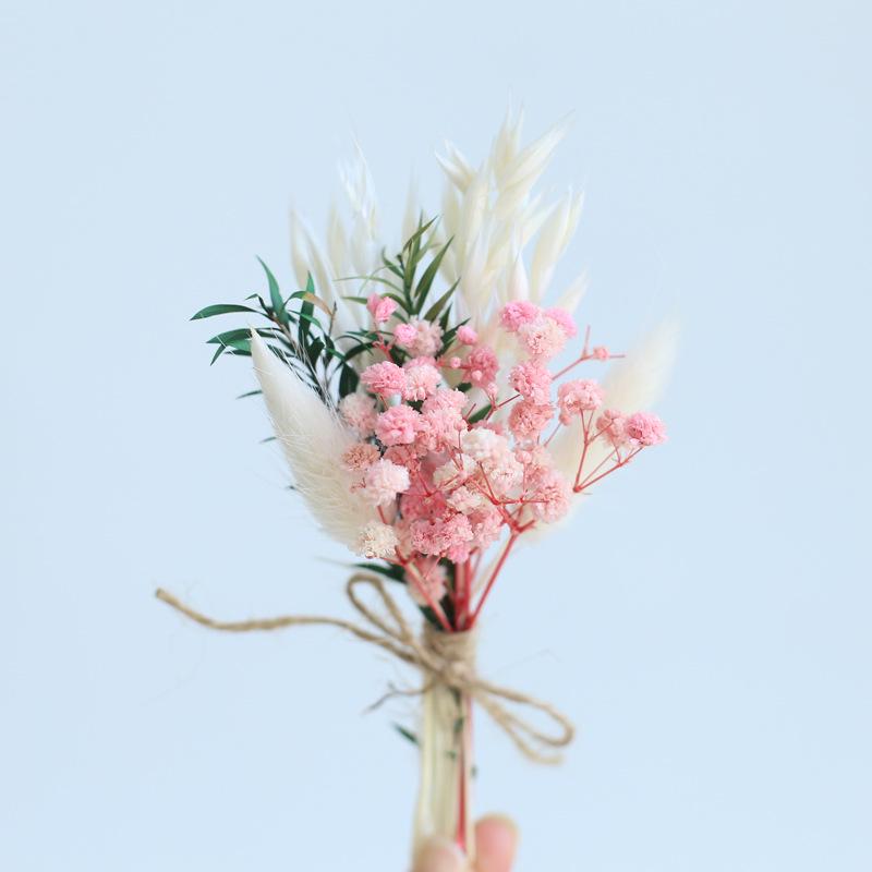 12cm Preserved Flower Boutonniere: Mini Bouquet for Bride, Bridesmaid, Wedding, Gift Box, Party Favor Decoration