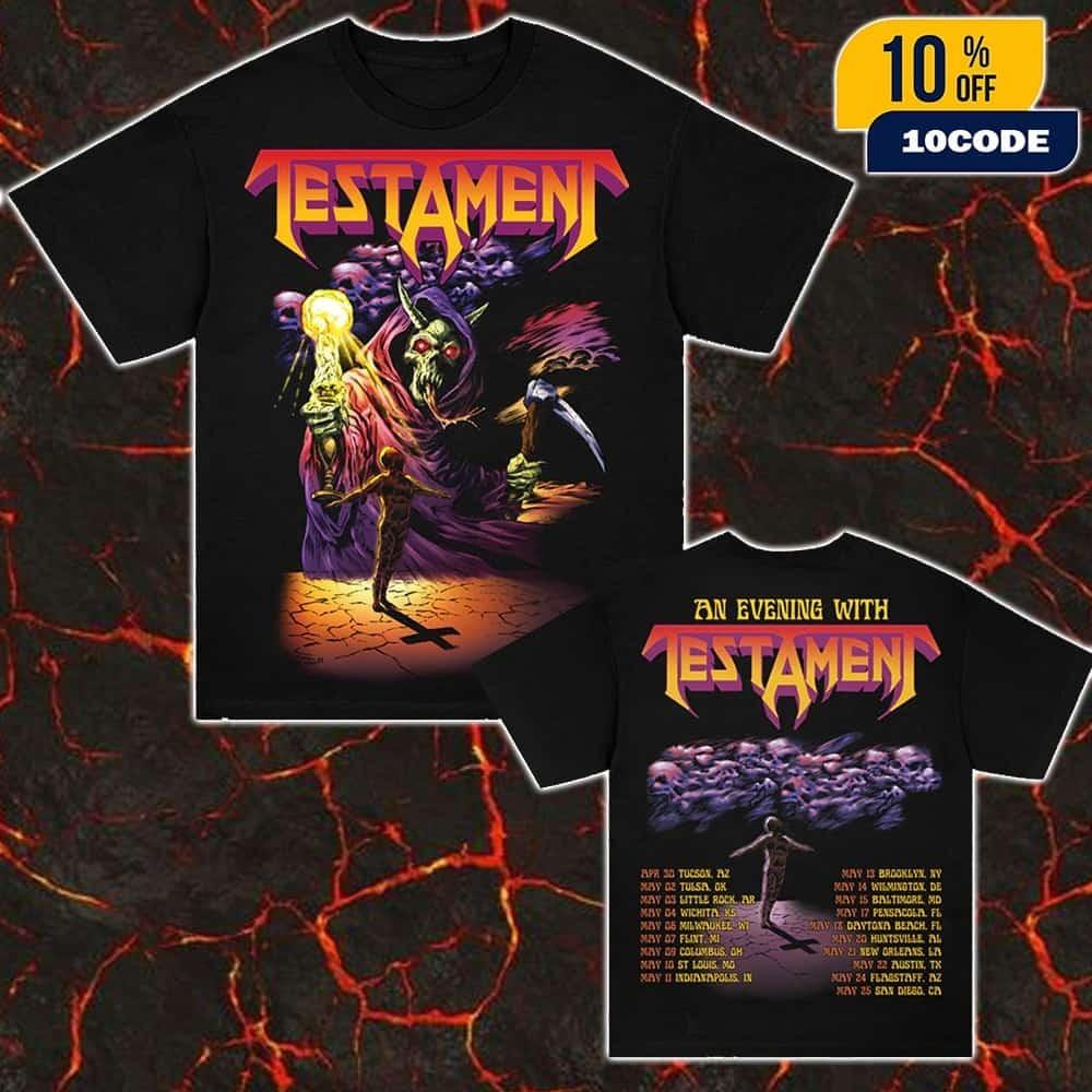 Testament An Evening With 2026 Tour Unisex Double Sides T-Shirt All Size S
