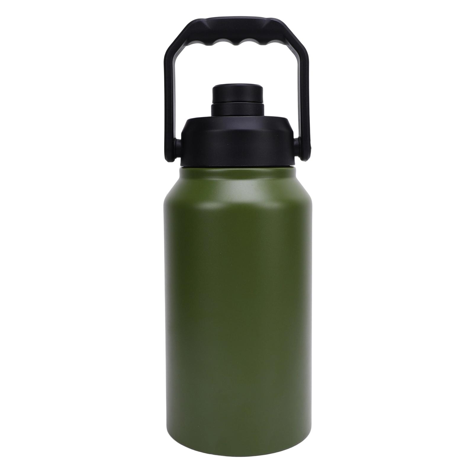 

3L Insulated Water Bottle With Lid Handle Wide Mouth 316 Stainless Steel Travel Thermal Mug for Sports Gym Fitness Keep Cold 48H оливковий колір