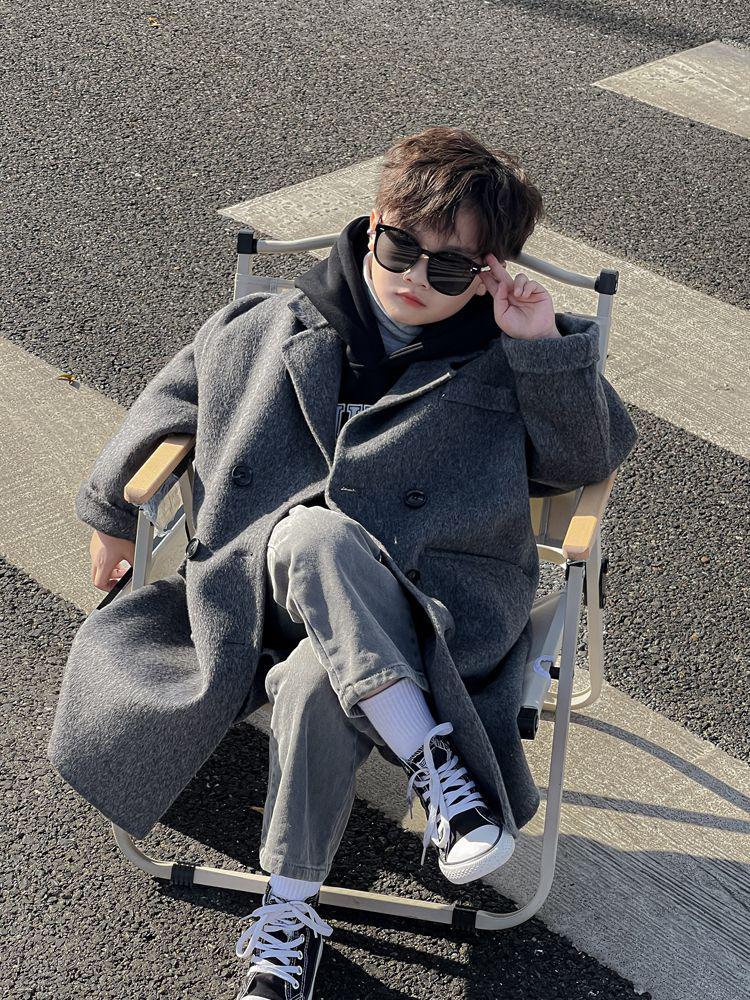 Children's Double-Sided Cashmere Wool Coat for Boys and Girls - New 2025 Winter Jacket for Spring, Autumn, and Winter.