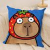 Cute Kapibala Cushion Cover Soft Plush Fabric DoubleSided Printed Cushion Covers for All Seasons Modern HomeDecor Gift