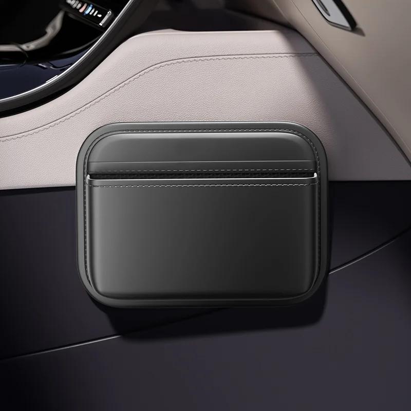 

1 шт. сумка для хранения в автомобиле из искусственной кожи, многофункциональный органайзер, боковой/центральный консольный отсек для хранения телефона, ключей, карточек, универсальные автомобильные аксессуары. чёрный