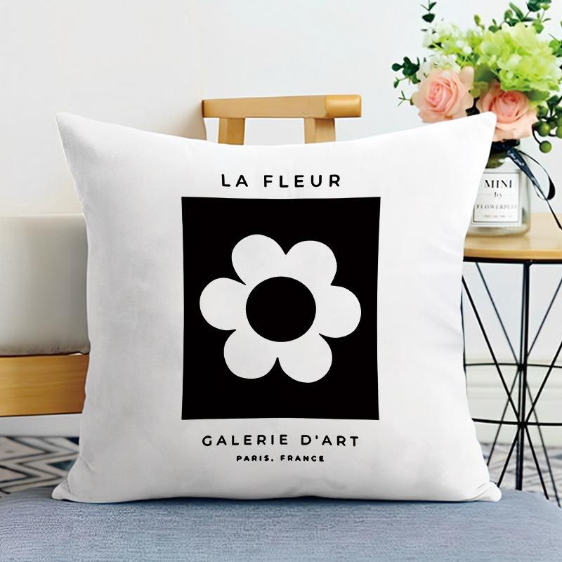 Black And White Ins Style Printed Decorative Pillowcase Bedroom Living Room Square Cushion Pillowcase
