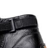 Men's Leather Side-Zip Martin Boots - Large Size, Spring/Autumn, Hand-Stitched, Outdoor Casual, Mid-Top Shoes