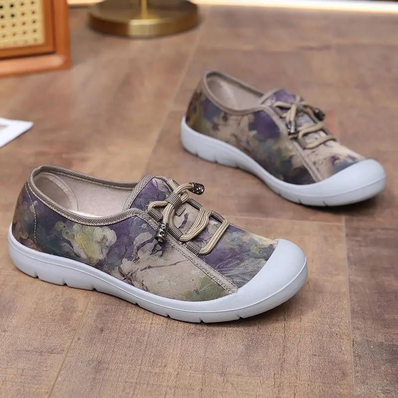 Fashion Original Round Toe Slip On Women's Shoes Aesthetic Fashion 2025 Offer Daily Routine Cheap Stylish Casual Walking Ladies Footwear