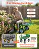 Garden Cart with Seat, 226.8 kg, Rolling Steel Garden Work Seat with Wheels, Heavy Duty Gardening Stool, with Tool Tray & Adjustable Handle, Outdoor