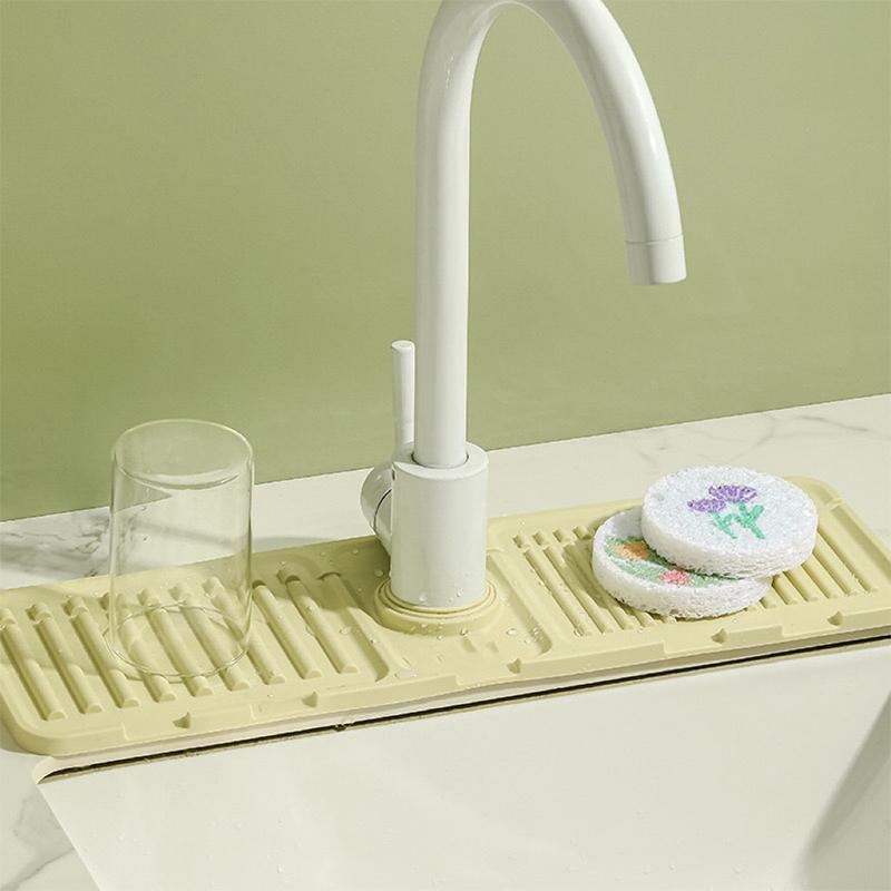 Silicone Sink Faucet Splash Pad Multipurpose Toilet Soap Storage Drainage Protectors Mat Kitchen Sink Gadgets