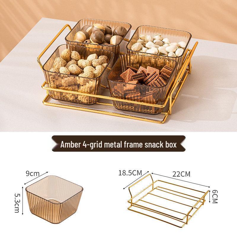 Creative Plastic Snack Compartment Plate for Living Room or Bar Use