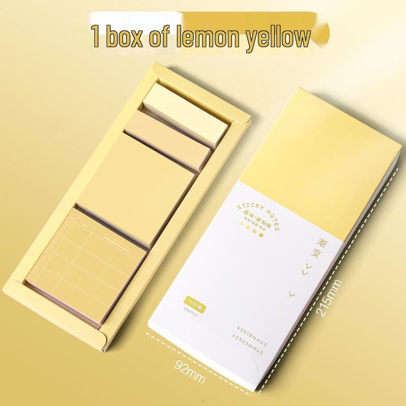 Gradient Sticky Note Set: Tearable Student Memo Pads with High-Value Index Stickers