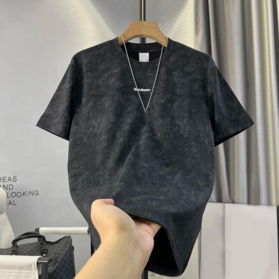 Snygg T-shirt för män Andningsbar Lös passform Sommar-Tee Batikmönster Casual T-shirt för Strandsemester Sport Gata