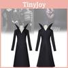 Wednesday Cosplay Long Dress With Spandex Fabric For Anime Costume Role Play