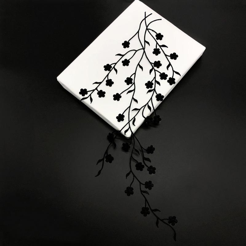 1PC Floral Clothes Sticker Iron On Applique Patch DIY Hot-fix 47CM Plum Blossom Flower Beautiful Embroidery Patches Cheongsam