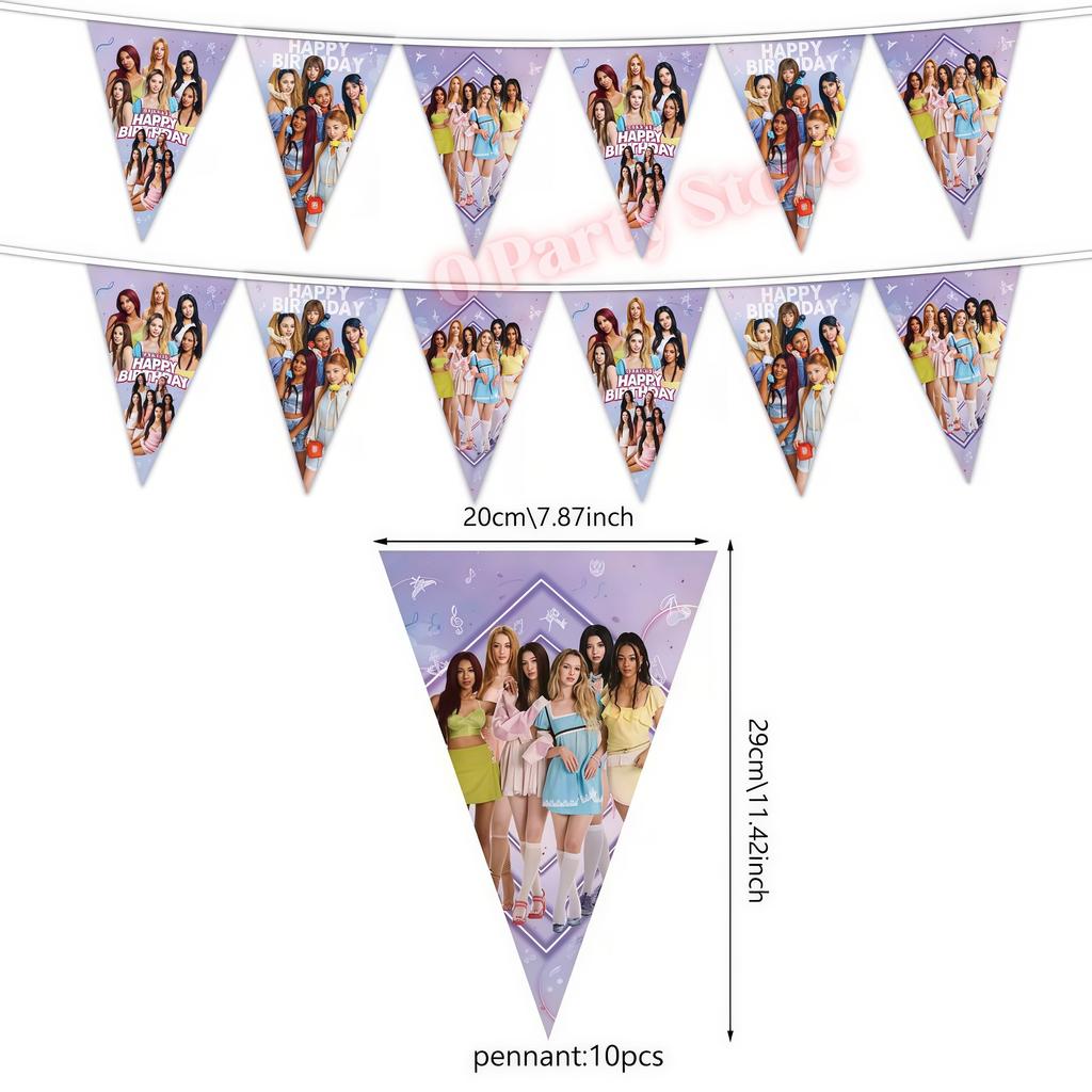 Kpop K&Katseye Birthday Party Decoration Plate Cup Banner Balloon for Girl Party Favor Idol Fans Gift Baby Shower Event Supplies