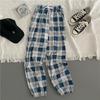 Pants Women Bunch of Feet Fashion Loose Black Plaid Summer Harajuku Students Streetwear Harem Long Trousers