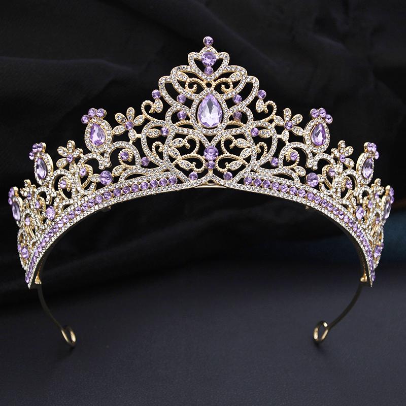 Gorgeous Baroque Rhinestone Wedding Crown for Women Girls Party Birthday Tiaras Headbands Bridal Hair Jewelry for Queen Tiara