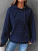 Women's 2023 Loose Pullover Hoodie with Kangaroo Pocket, Long Sleeve, Drawstring, Drop Shoulder