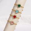 Luxury New Trendy Female Geometric Heart Zircon Adjustable Rings For Women Girls Link Chain Ring Aesthetic Wedding Party Jewlery