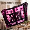 Custom Name Flannel Blanket,aespa Lightweight Warm Bed Blanket For Couch & Holiday Gift