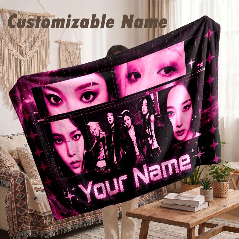 Custom Name Flannel Blanket,aespa Lightweight Warm Bed Blanket For Couch & Holiday Gift