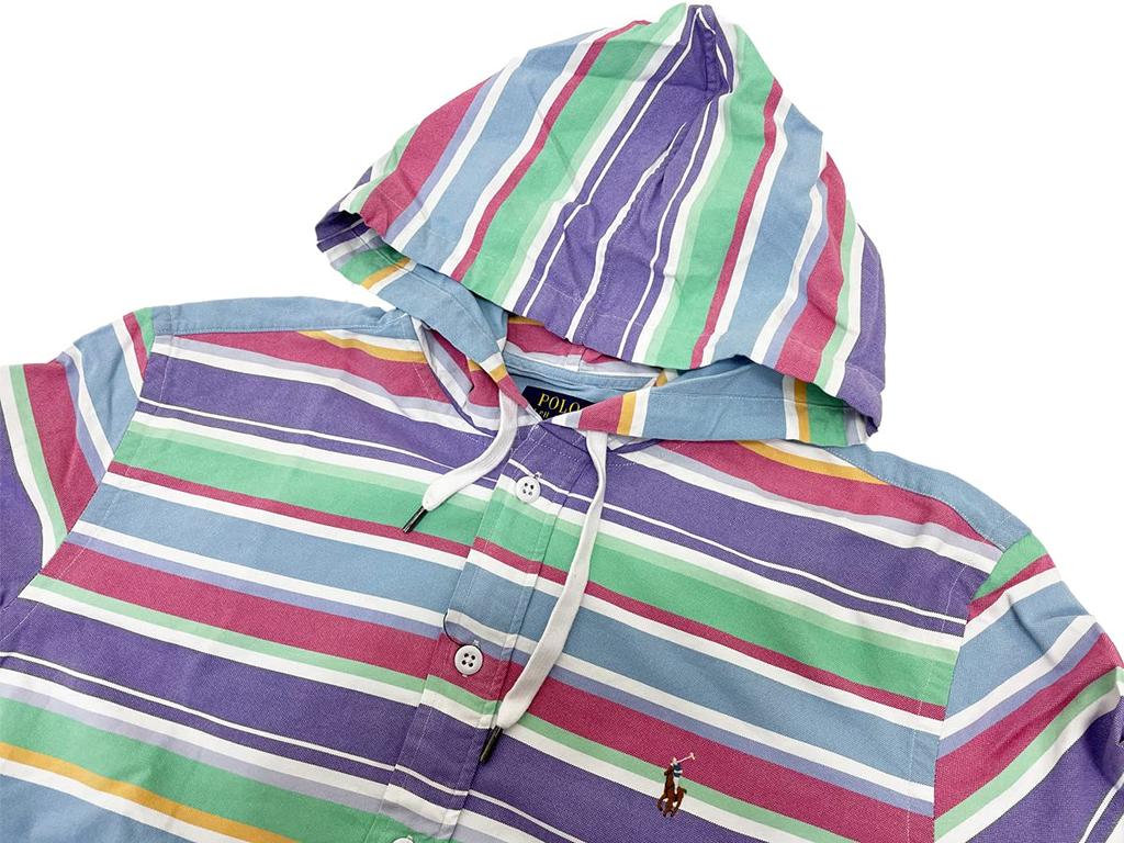 POLO RALPH LAUREN Oxford Striped Pullover Hoodie Size Small Men's Jacket/Anorak Parka, (Product Code 0101819)