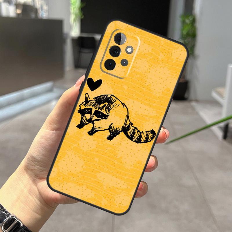 Cartoon Raccoon Case For Samsung Galaxy A32 A12 A22 A52 A35 A26 A16 A05 A55 A15 A54 A34 A14 A56 A36 A13 A53