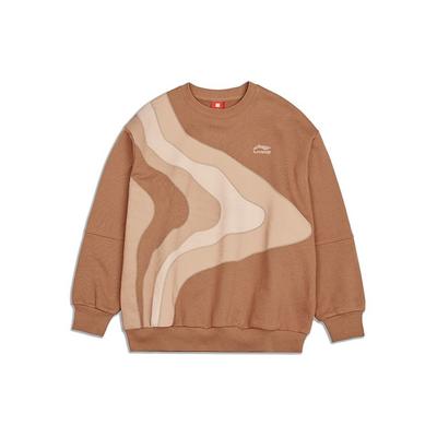 Li Ning Sports Art Casual Locker Pullover Herren Sweatshirt Bernsteinbraun AWDR165-1