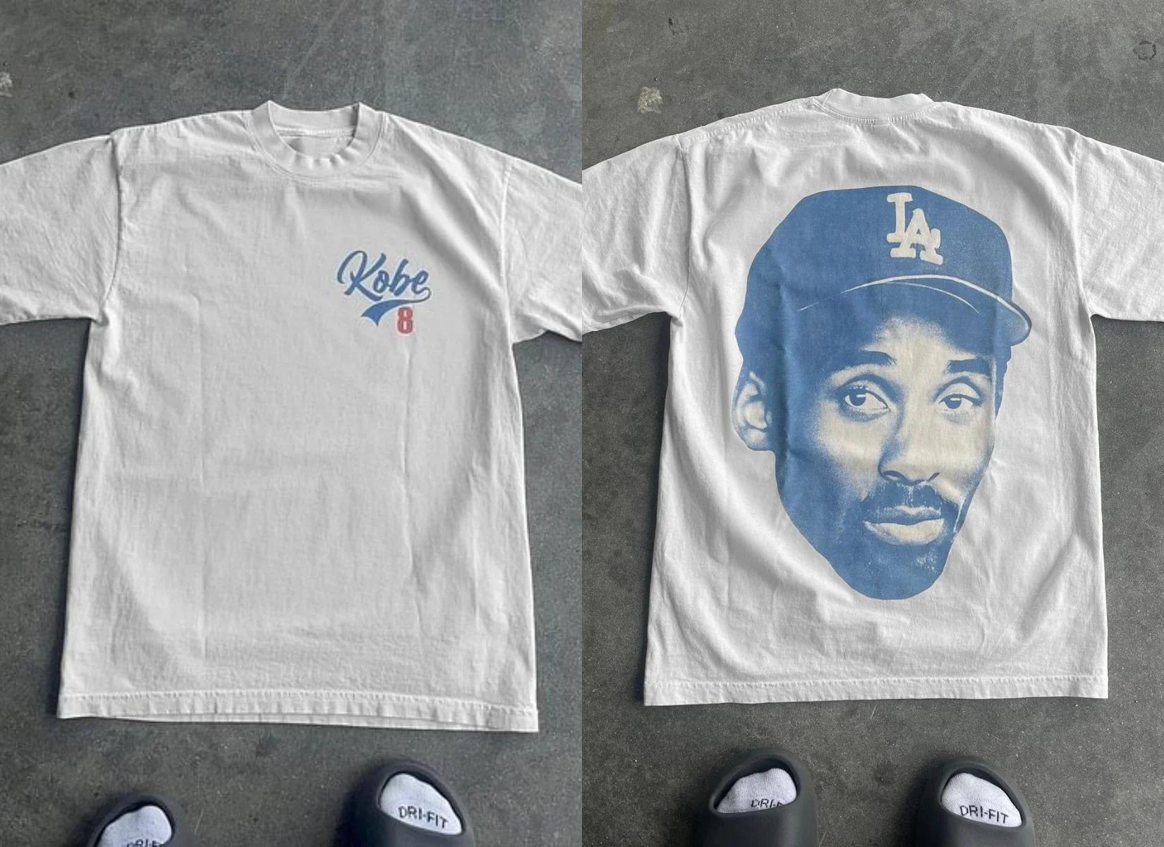 LA Lakers Kobe Bryant Men Cotton TShirt Vintage Retro Athletic Casual Gym Muscle Fitness White S