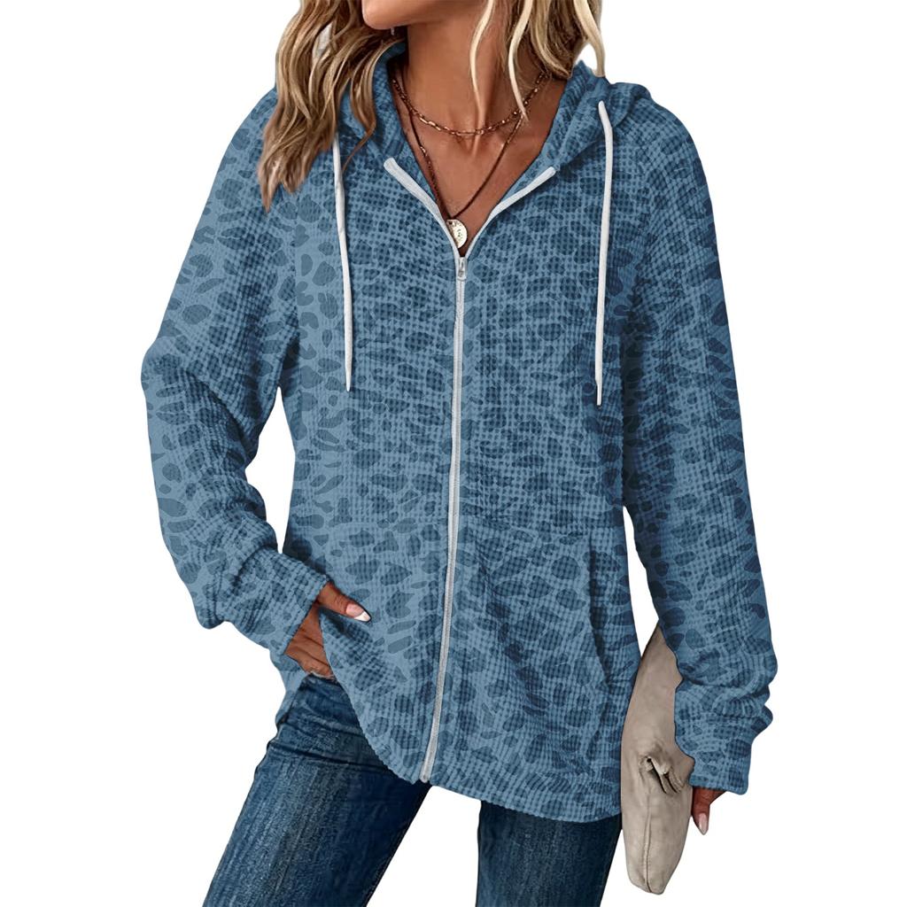 Damen Pullover mit Leopardenmuster, langärmlig, für den Herbst, Freizeitkleidung