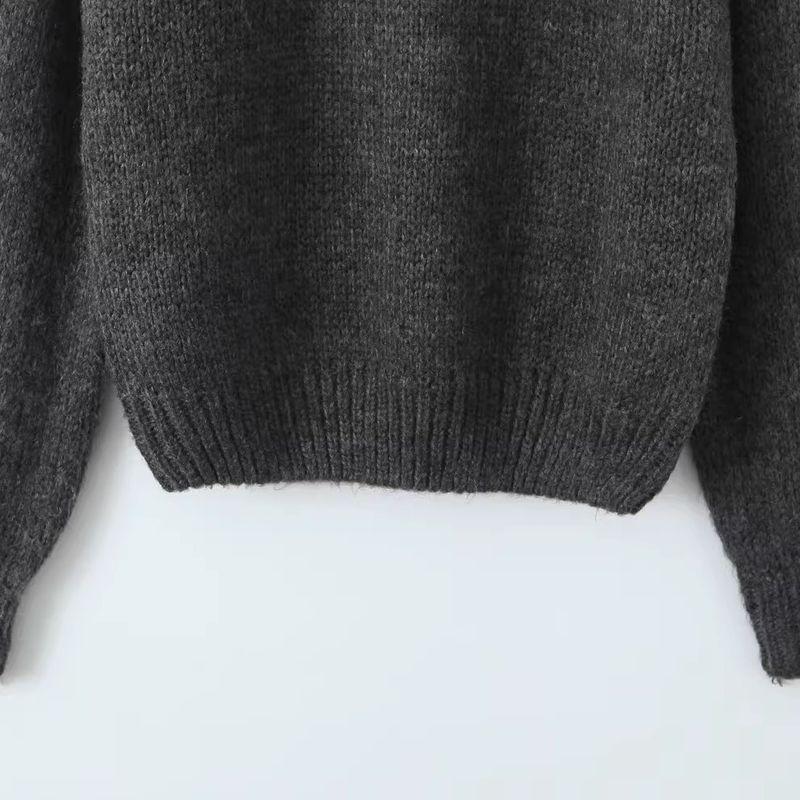 Jnleaog Autumn New Women's Clothing European, American and French Style Design Fashion off-Neck Pullover Sweater Small Top
