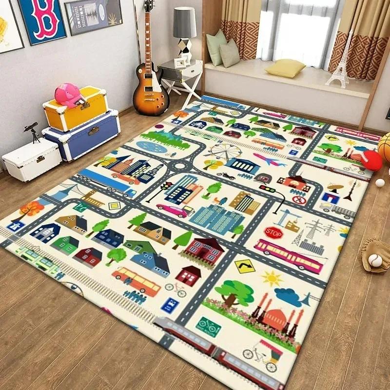 Cartoon Game Carpet Large Rugs for Children Bedroom Decor Living Room Sofa Area Rug Non Slip Baby Crawling Mat Home Decoration